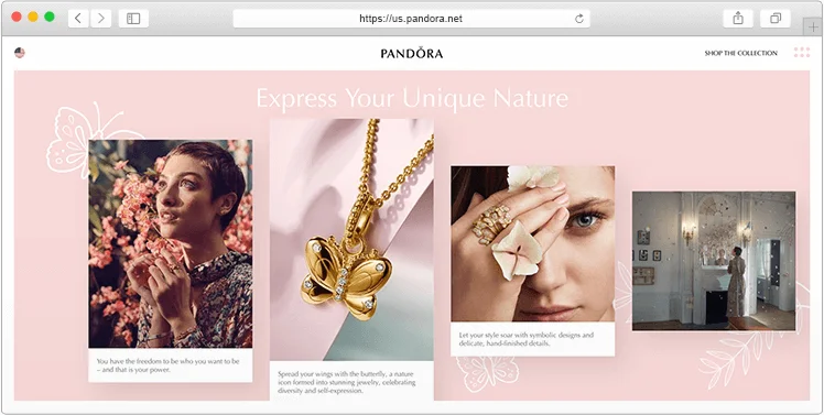 Fashion brand website design - Pandore screenshot