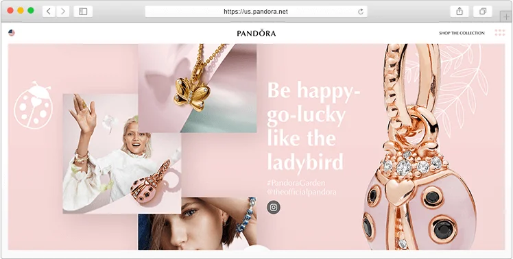 Fashion brand website design - asymmetry of the layout