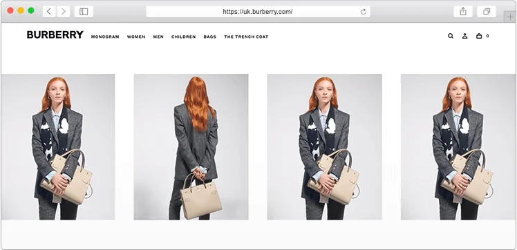 Fashion brand website design - Burberry screenshot