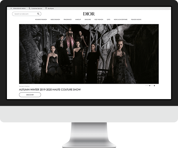 Fashion brands website design - Dior screenshot