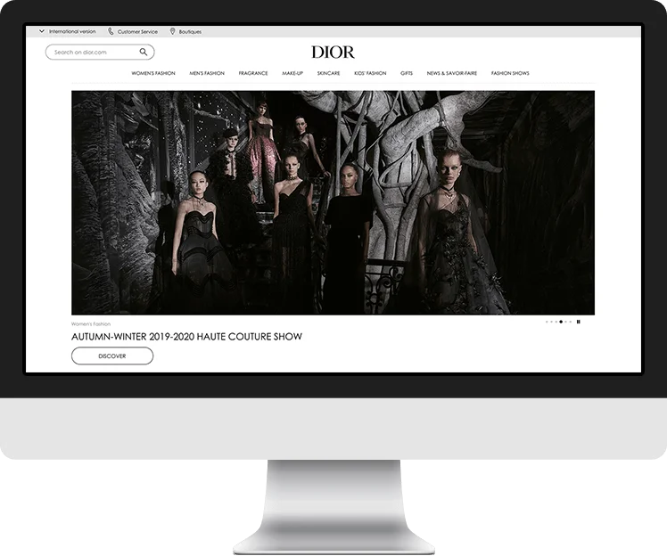 Fashion brands website design - Dior screenshot