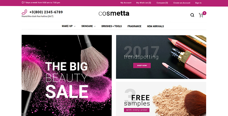 Cosmetta theme for Magento