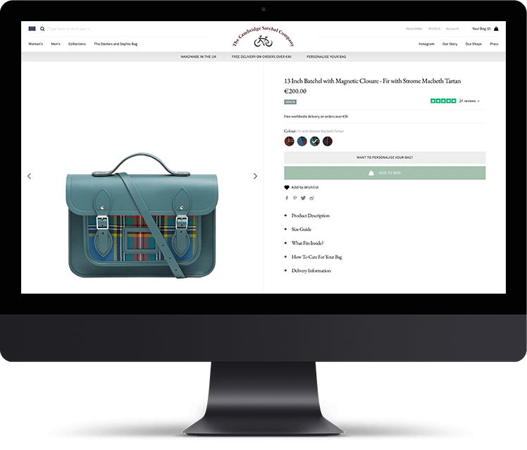 The best Shopify stores: The Cambridge Satchel