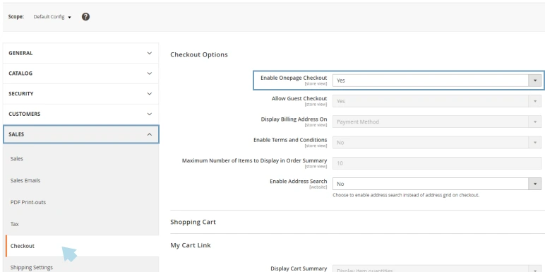 magento one page checkout setup