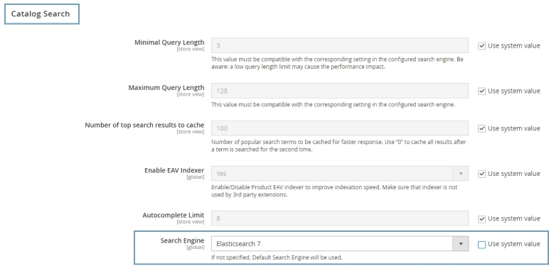 magento elasticsearch selecting