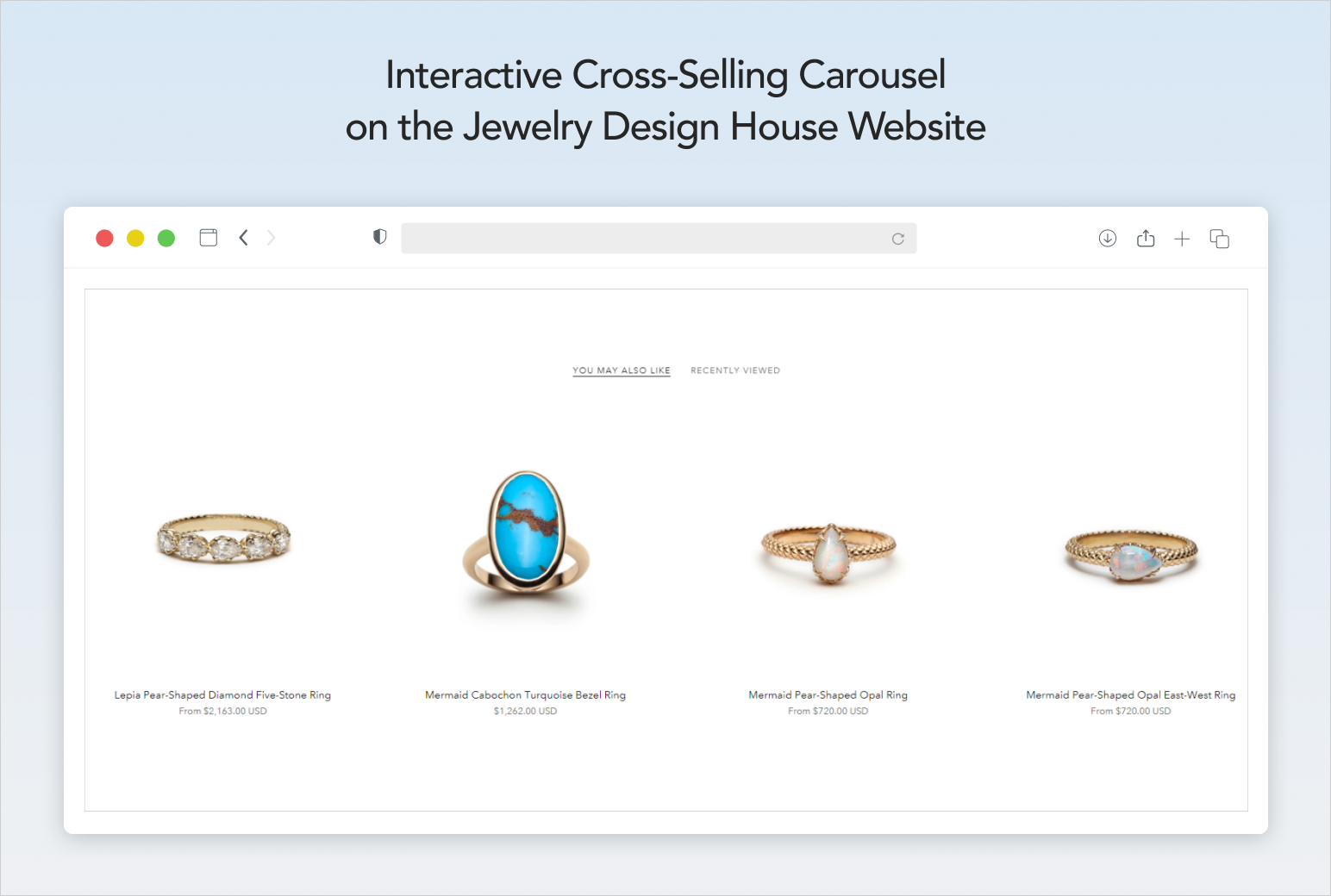 Complete the look cross selling module integrated to a jewelry online store