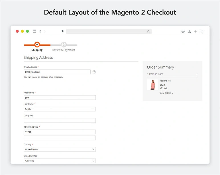 Magento 2 checkout view