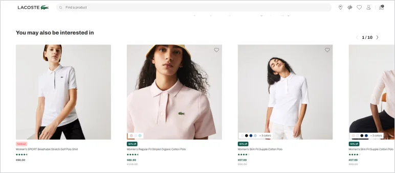 Product recommendation engine at Lacoste