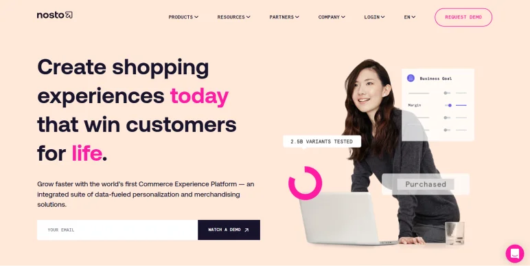 E-commerce recommendation engine Nosto