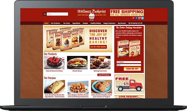 Online food store screenshot