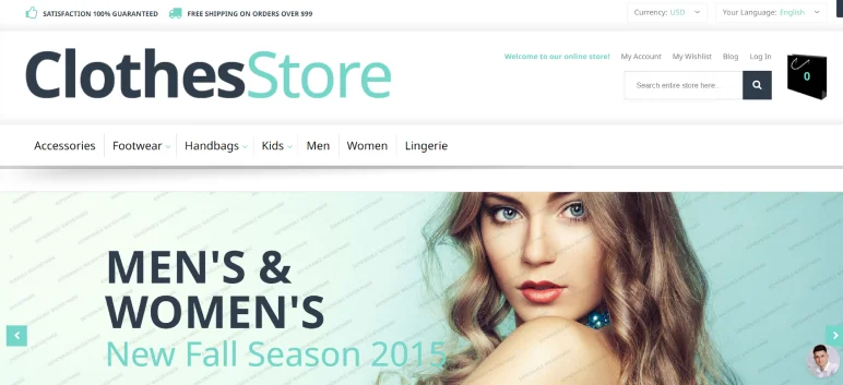 Magento themes: Clothes Store