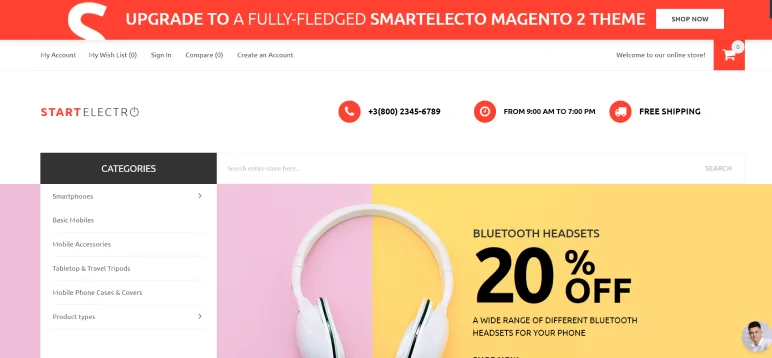 Magento 2 theme demo: StartElectro