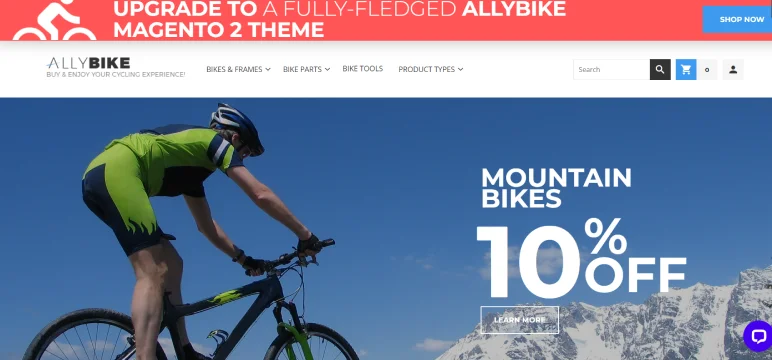 Magento 2 theme demo: AllyBike