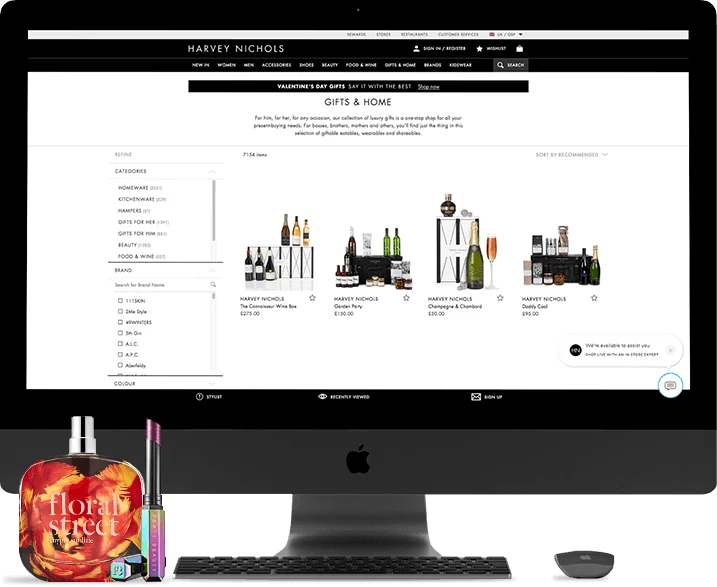 Harvey Nichols website screenshot