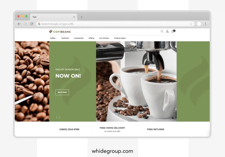 Themes to develop an online coffee store