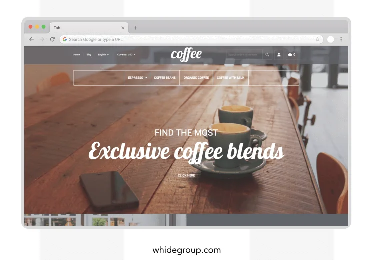 Themes to develop a coffee-selling website