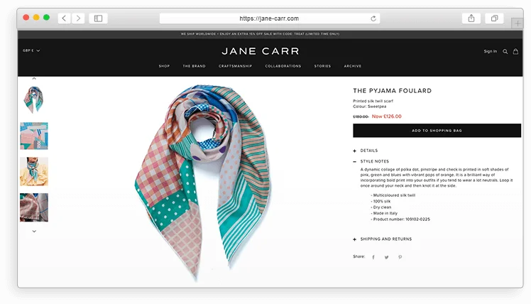The best Shopify stores for inspiration: Jane Carr