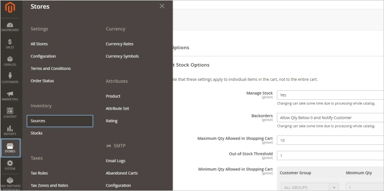 magento multi-source inventory configuration