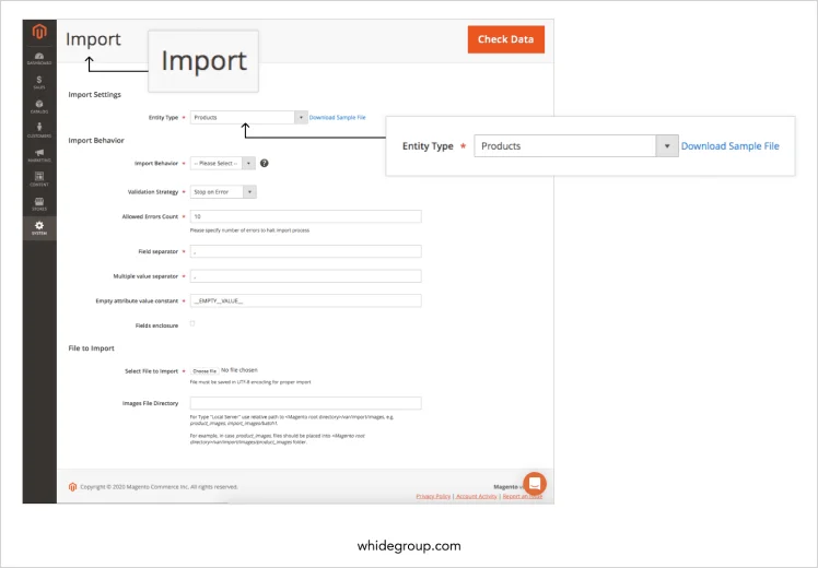 Magento 2 admin dashboard