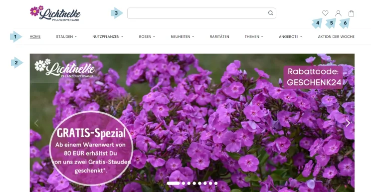 Magento homepage design for a flower shop