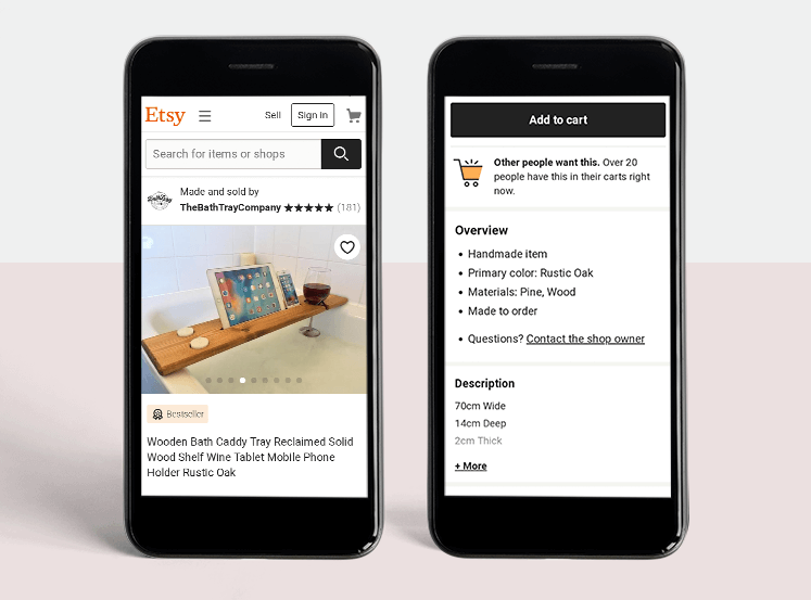 Mobile optimization: Etst mobile screenshots