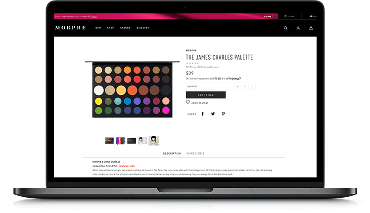The best Shopify stores: Morphe Cosmetics