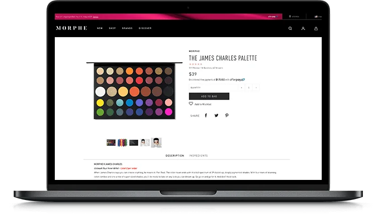 The best Shopify stores: Morphe Cosmetics