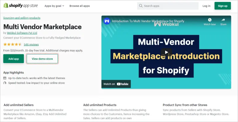 Shopify multi-vendor app: Multi-Vendor Marketplace