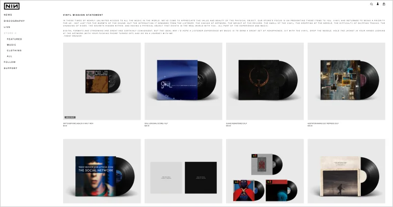 nine inch nails shopify music