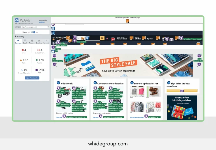 WAVE accessibility checker - Whidegroup