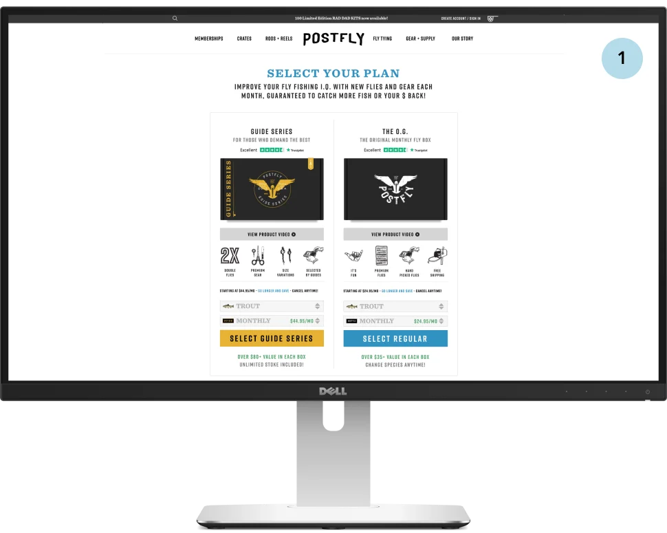 Postfly subscription page