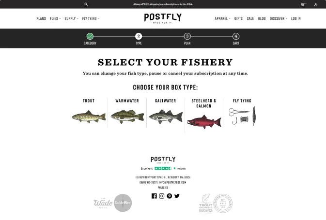 Postfly order submission step 2