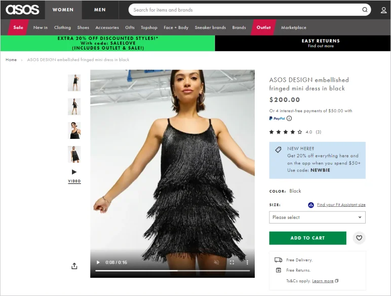 best product page design ASOS