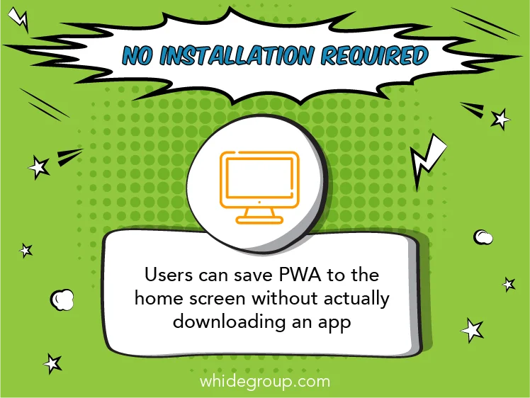 PWA benefits: no installation required
