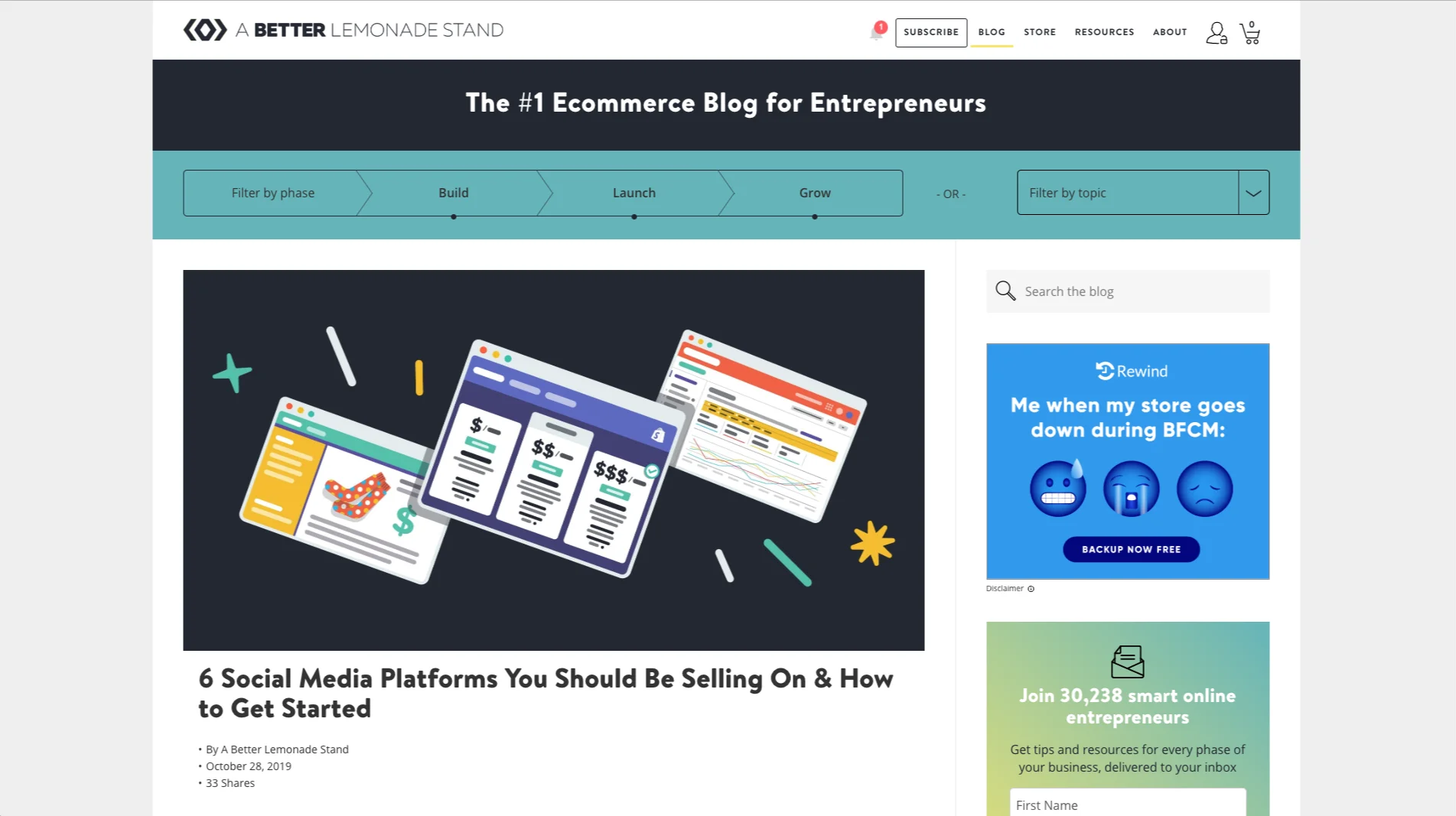 The best e-commerce blogs to learn from: A Better Lemonade Stand