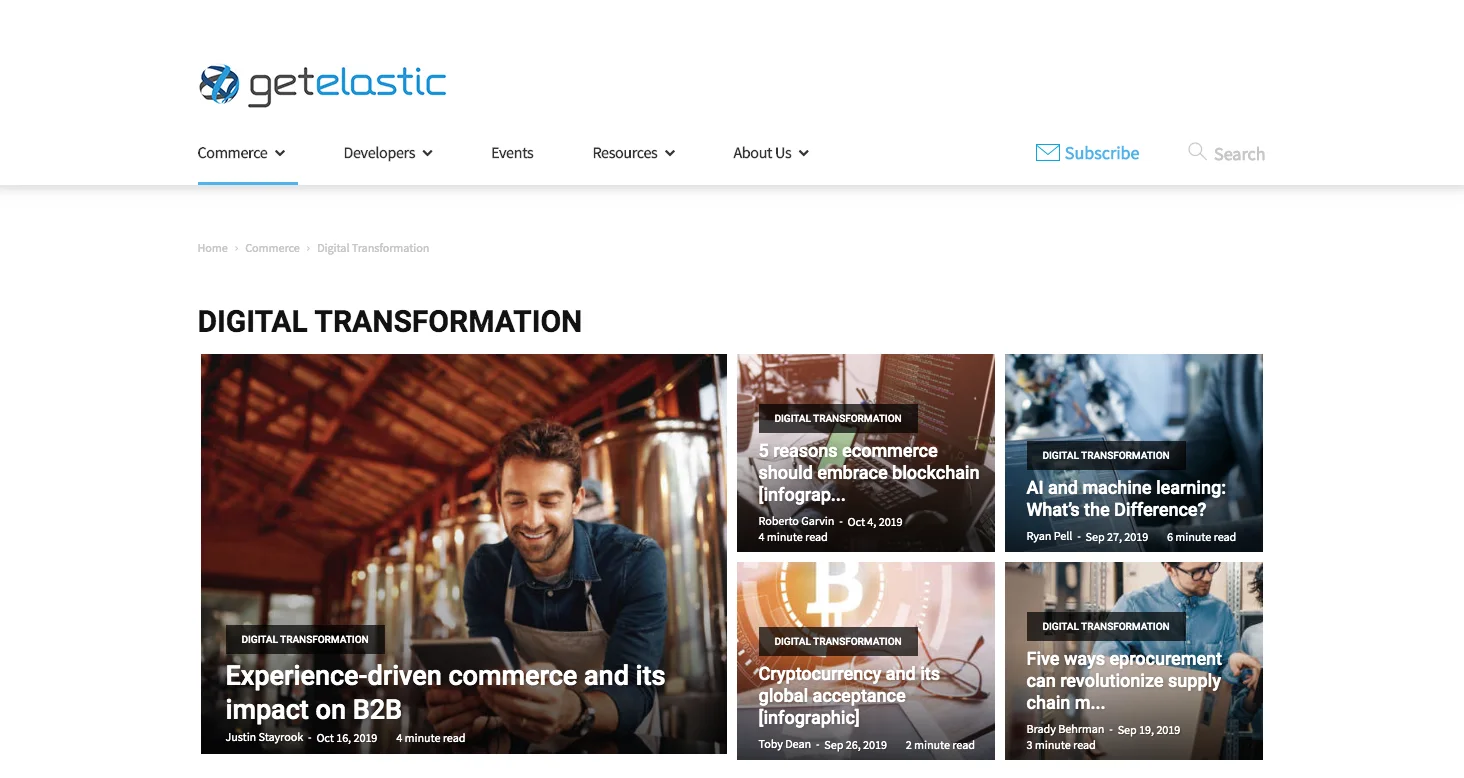 The best e-commerce blogs to follow: Get Elastic