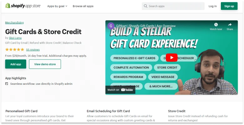 Giftkart: a Shopify gift card app