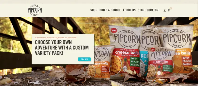 Best single product stores: Pipcorn