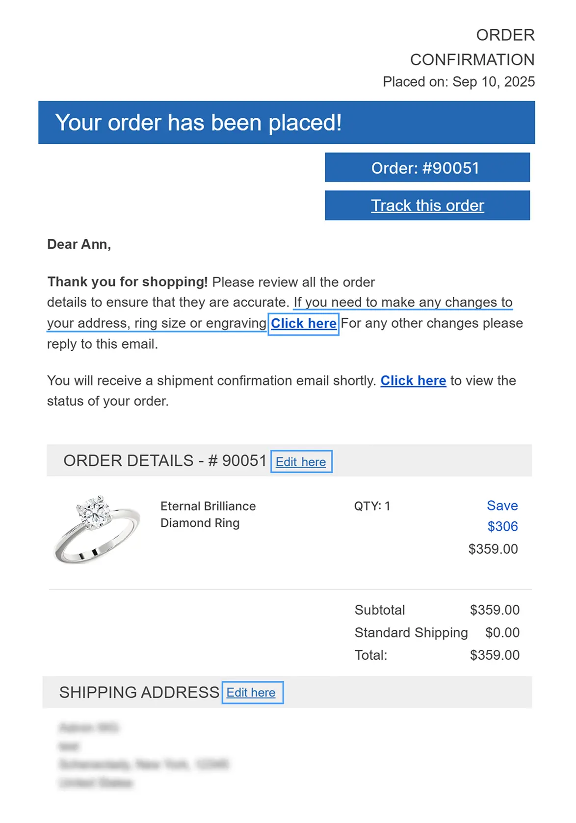 Order confirmation