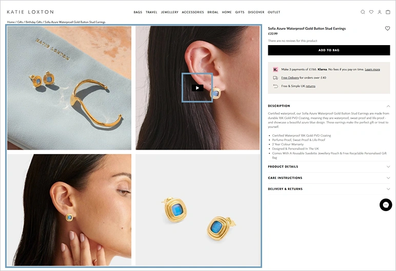 katie loxton product page designed with hyva