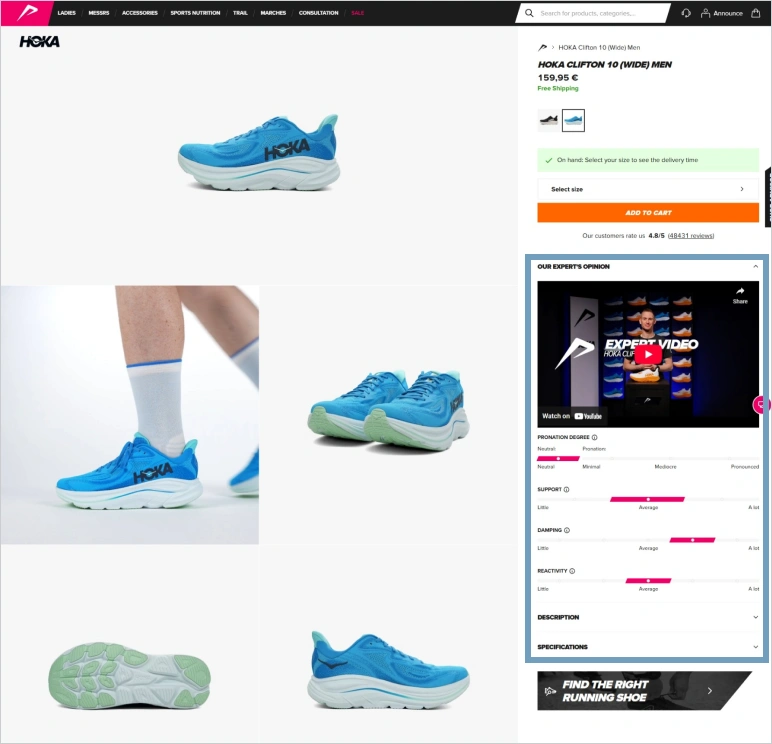 21run product page designed with hyva